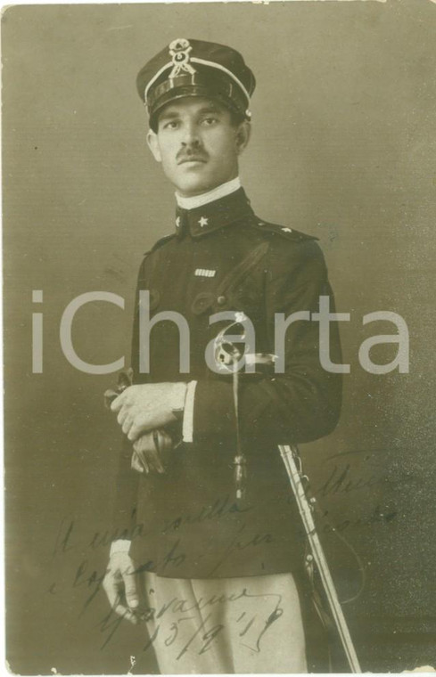 1919 REGIO ESERCITO Ufficiale 5° Reggimento fanteria *Fotocartolina con dedica