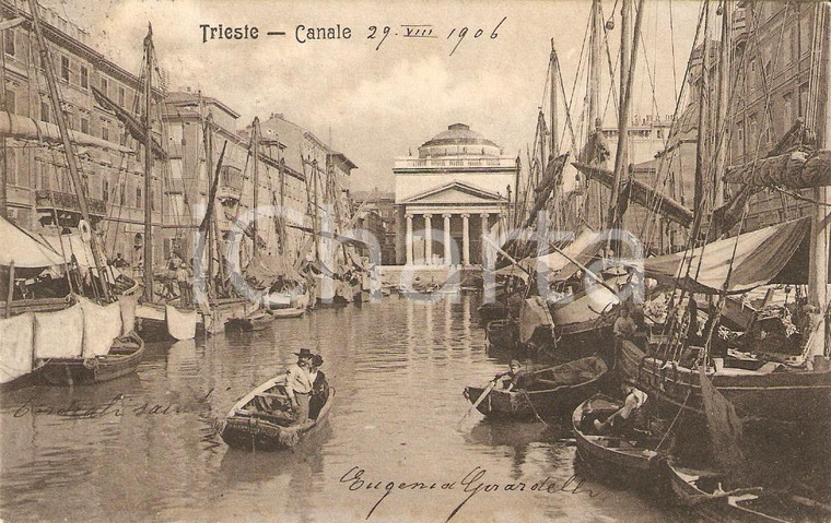 1900 ca TRIESTE Pescatori rientrano nel Canale *Cartolina FP VG