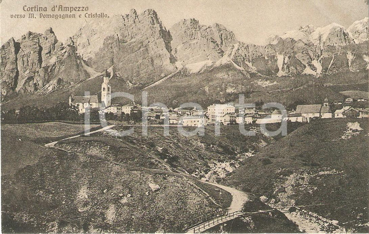 1920 ca CORTINA D'AMPEZZO (BL) Monte POMAGAGNON Monte Cristallo *Cartolina FP NV