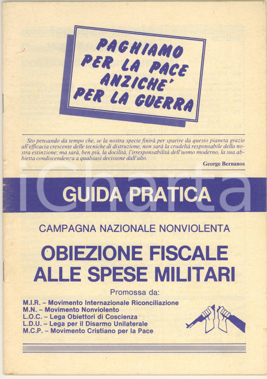 1983 CAMPAGNA NAZIONALE NONVIOLENTA Guida obiezione fiscale spese militari