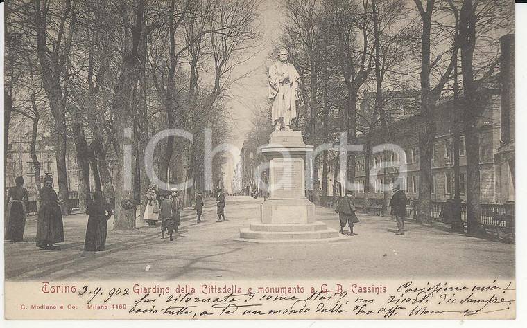 1902 TORINO Giardini della Cittadella - Monumento Giovanni Battista CASSINIS *FP