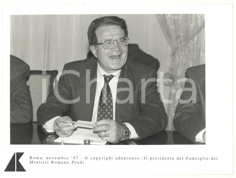 1997 ROMA Romano PRODI presidente del Consiglio dei Ministri *Foto 24x17 cm