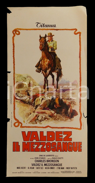 1973 VALDEZ IL MEZZOSANGUE Charles BRONSON Jill IRELAND *Manifesto WESTERN 32x70