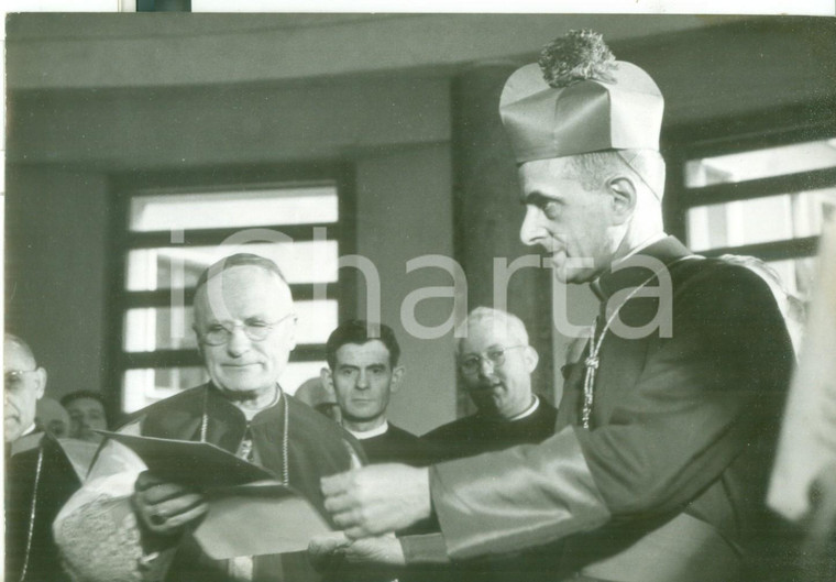 1958 ROMA Domus Mariae - Mons. Giovanni MONTINI riceve i messi pontifici *Foto 