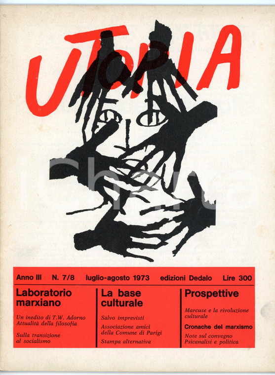 1973 UTOPIA Laboratorio marxiano - Un inedito di T. W. Adorno - Anno III N° 7/8