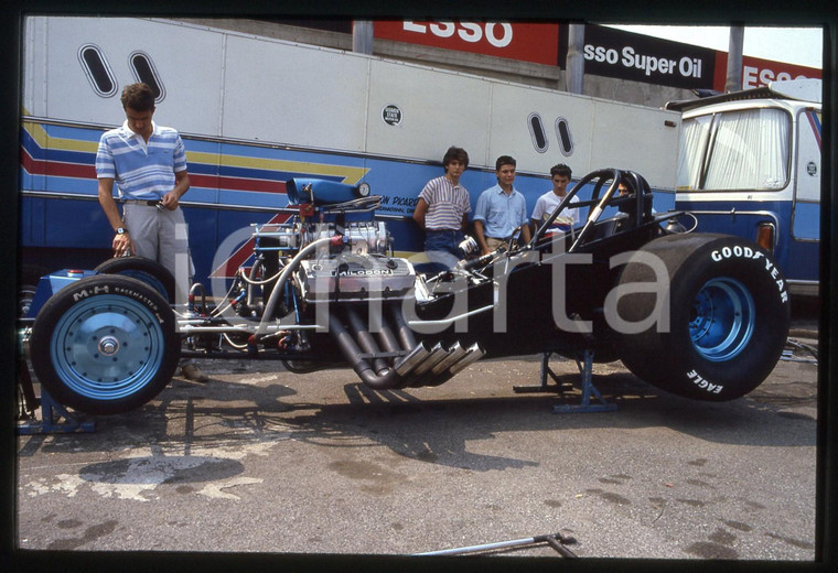 35mm vintage slide* 1985 MOTORI SUPERCAT A/FC Drag Racing - Telaio e motore (2)