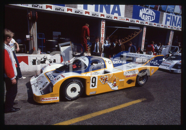 35mm vintage slide* 1986 360 KM MONZA PORSCHE 956 Obermaier Racing ai box