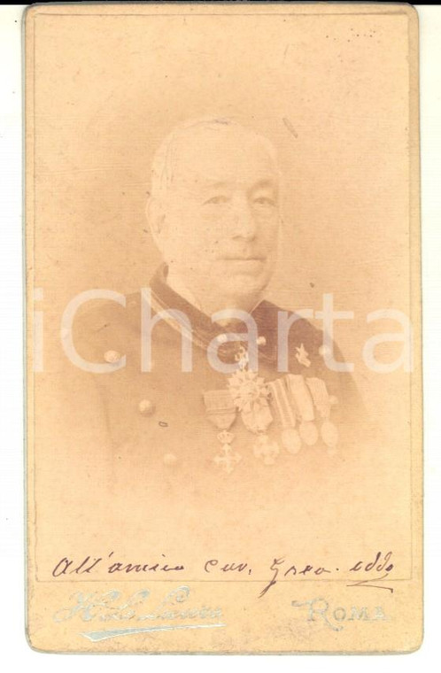 1880 ca ROMA REGIO ESERCITO Ritratto di alto ufficiale decorato - Foto LE LIEURE