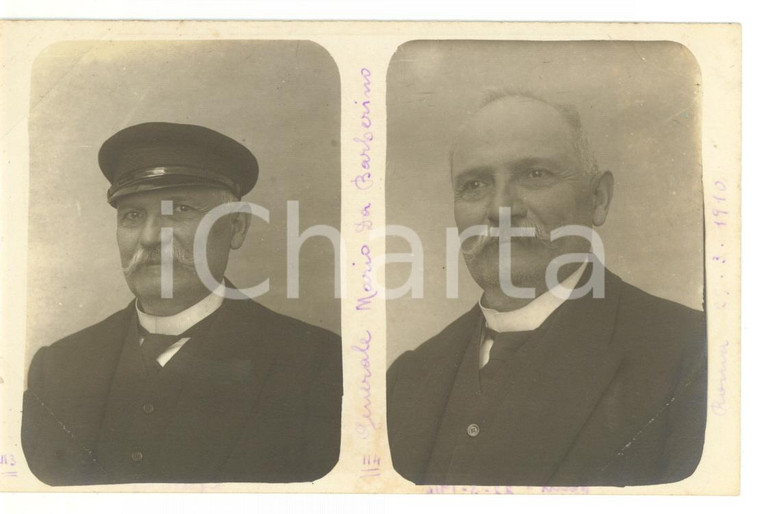 1910 ROMA Ritratto ironico del "Generale Mario da Barberino" *Fotocartolina 