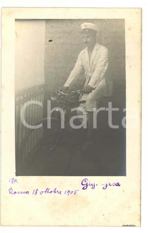 1905 ROMA Ciclista in divisa *Fotocartolina 