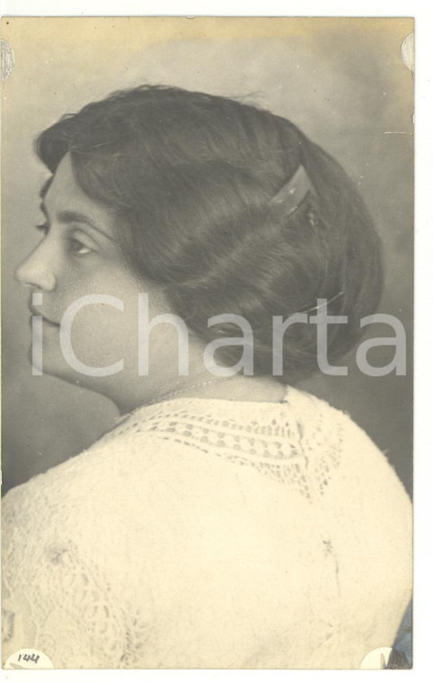 1912 ORTONA Ritratto di Maria SANVITALE in abito bianco - Fotocartolina