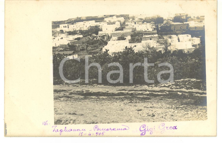 1906 ZAGHOUAN (TUNISIA) Veduta panoramica della città - Fotocartolina