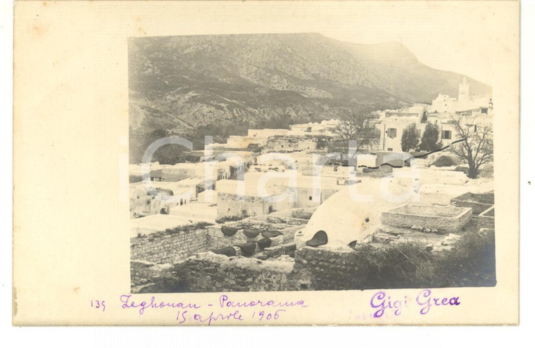 1906 ZAGHOUAN (TUNISIA) Veduta panoramica della città *Fotocartolina