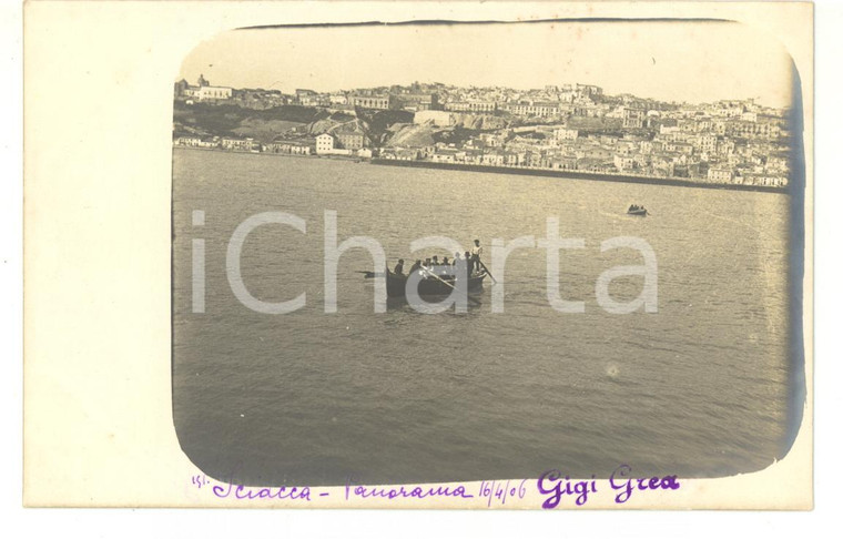 1906 SCIACCA Escursione in barca *Fotocartolina ARTISTICA