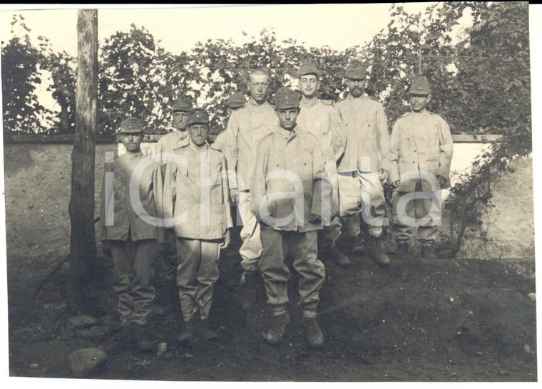 1916 WW1 ZONA DI GUERRA Un gruppo di prigionieri austriaci *Foto 11x8 cm