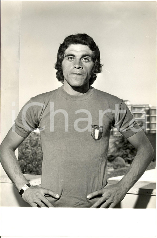 1972 CALCIO ITALIA Franco CAUSIO con la maglia della Nazionale *Foto 20x30 cm