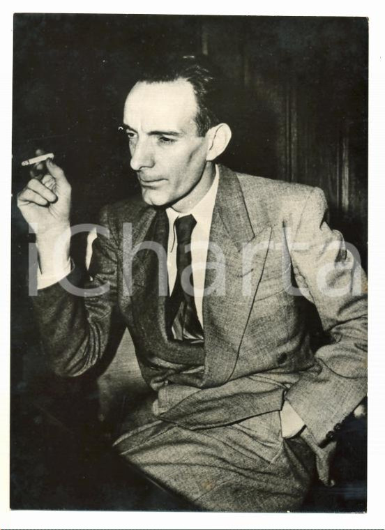 1950 ca ROMA Prof. Daniele BOVET fuma una sigaretta - Ritratto *Foto 13x18 cm