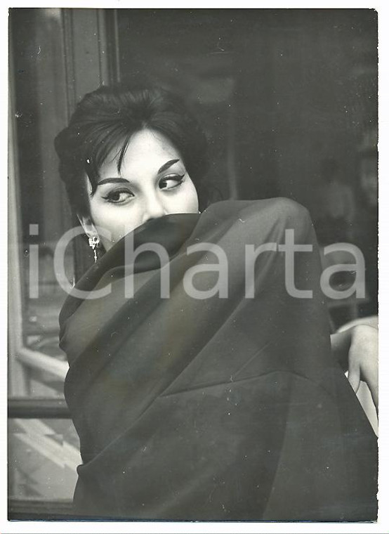 1955 ca LIDO DI VENEZIA L'attrice Daniela ROCCA si copre con un velo *Foto 13x18