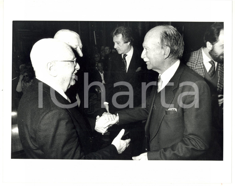 1985 ca MSI - DESTRA NAZIONALE Giorgio ALMIRANTE con Nino TRIPODI *Foto 25x20 cm