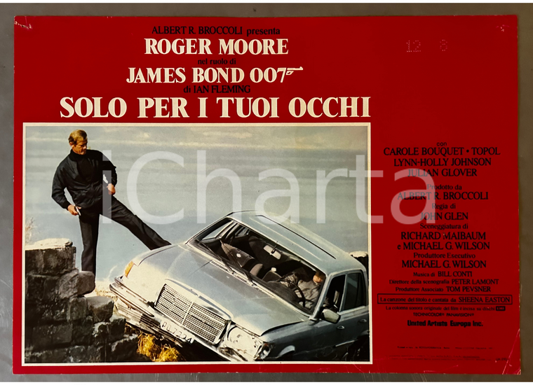 1981 JAMES BOND 007: SOLO PER I TUOI OCCHI Roger MOORE John GLEN Lobby card