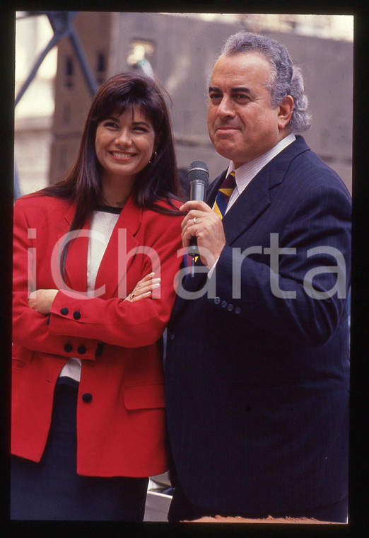35mm vintage slide* 1990 FESTIVALBAR Susanna MESSAGGIO e Vittorio SALVETTI (2)