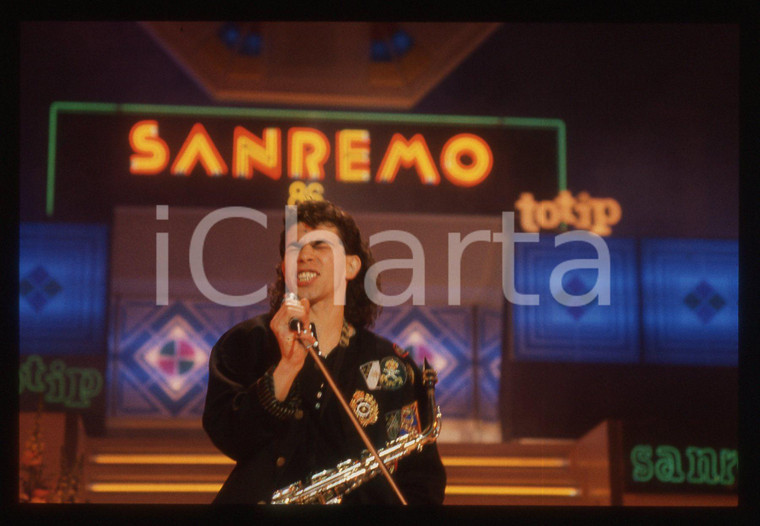 35mm vintage slide* 1986 SANREMO Francesco GUALERZI "HERTZ" al Teatro Ariston 4