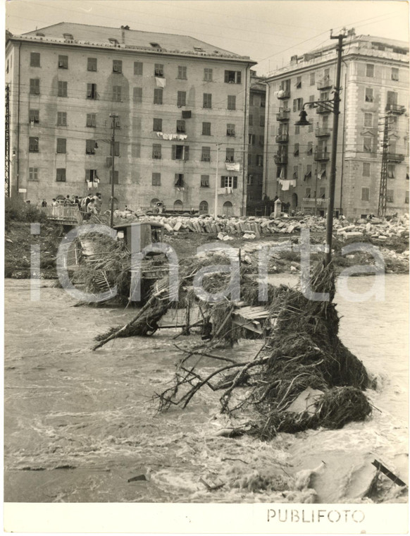 1953 ALLUVIONE GENOVA Ponticello distrutto dalla furia del Bisagno - Foto 18x24