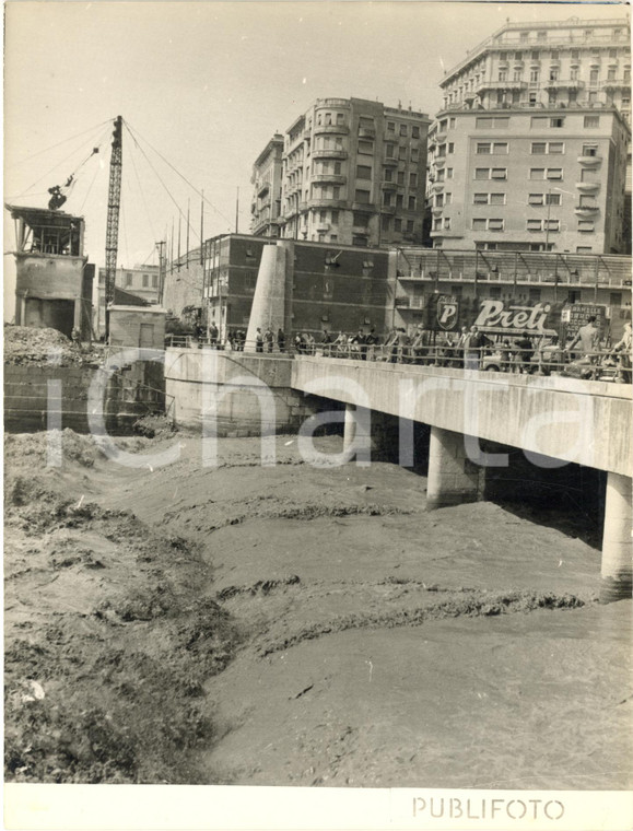 1953 GENOVA Torrente BISAGNO ingrossato dopo un nubifragio - Foto 18x24 cm