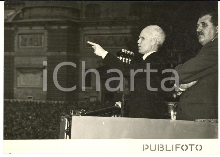 1953 ROMA Piazza del Popolo - Augusto DE MARSANICH apre campagna elettorale MSI
