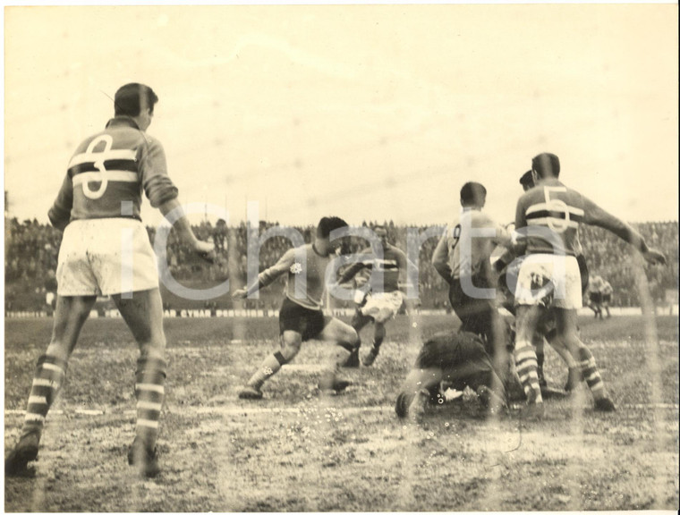 1960 ca CALCIO SERIE A PALERMO-SAMPDORIA Mischia in area - Foto 24x18 cm
