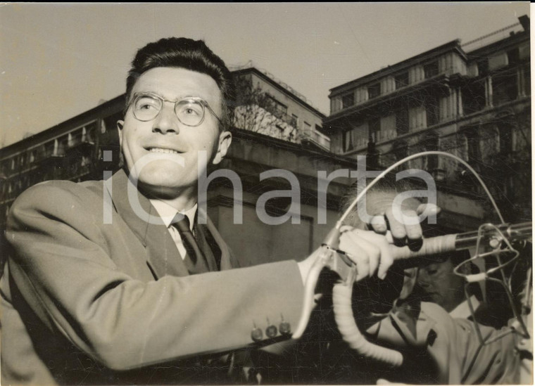 1956 MILANO CICLISMO Punzonatura MILANO-SANREMO - Jean BOBET - Photo 18x12 cm