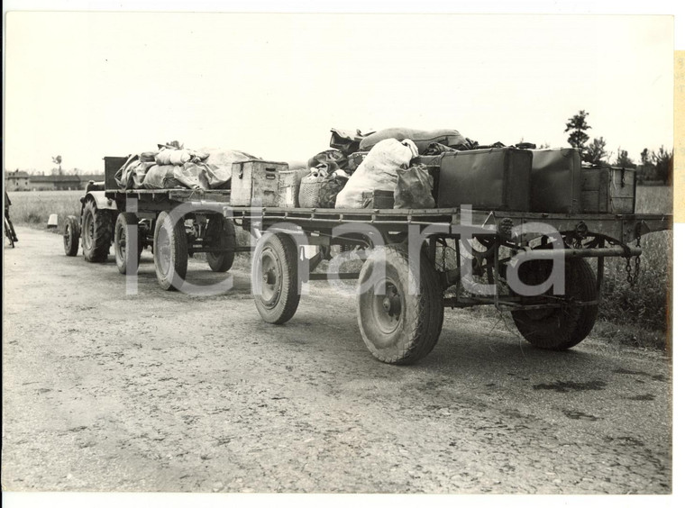 1954 TRONZANO VERCELLESE Rimorchio per il trasporto del riso *Foto 18x13 cm