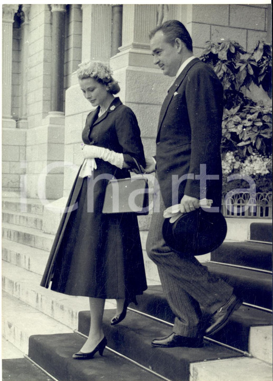 1958 MONACO Principi Ranieri e Grace al Te Deum per nascita del figlio Alberto