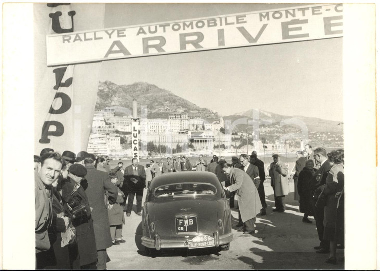 1954 AUTOMOBILISMO RALLY MONTE CARLO Arrivo di un partecipante *Foto 18x13