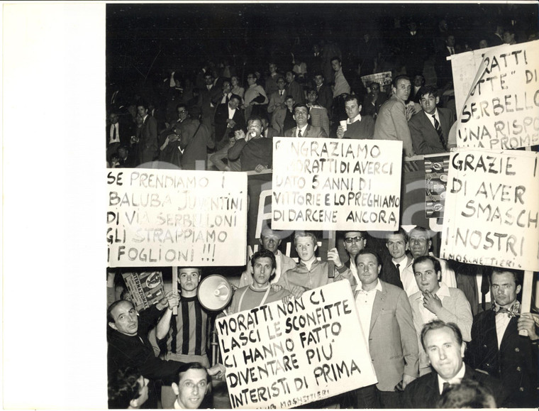 1967 MILANO CALCIO Coppa Italia - INTER-FIORENTINA 1-0 Cartelli tifosi interisti