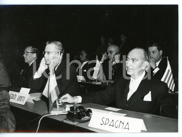 1955 ca FIRENZE Convegno per la pace - Eugenio MONTES e Walter C. LANGSAM *Foto