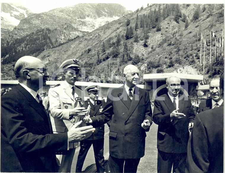 1965 Inaugurazione Traforo MONTE BIANCO - Charles DE GAULLE Giuseppe SARAGAT