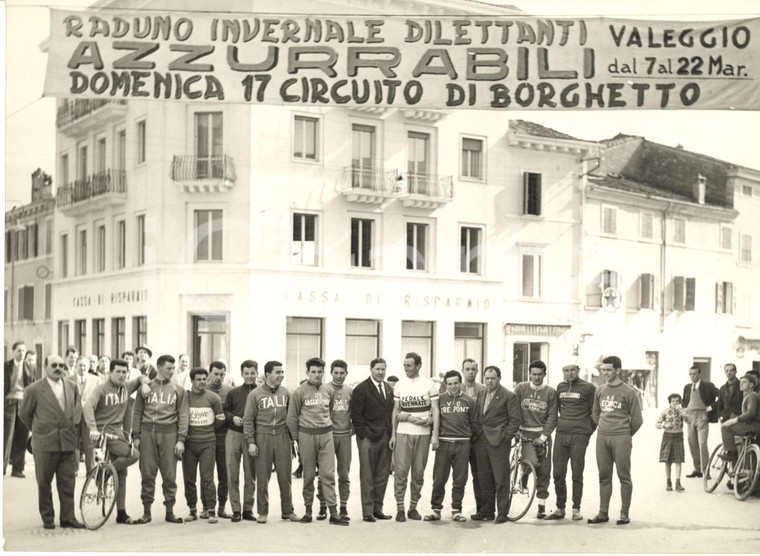 1955 ca CICLISMO VALEGGIO SUL MINCIO Raduno Dilettanti Azzurrabili *Foto 18x13