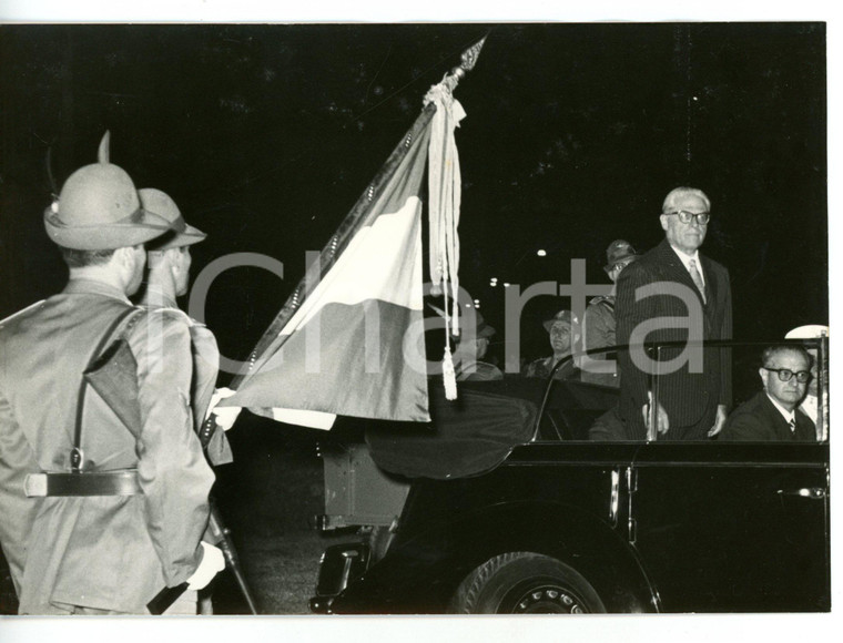 1958 ROMA Giovanni GRONCHI al 106° Annuale della Guardia di Finanza *Foto 18x13