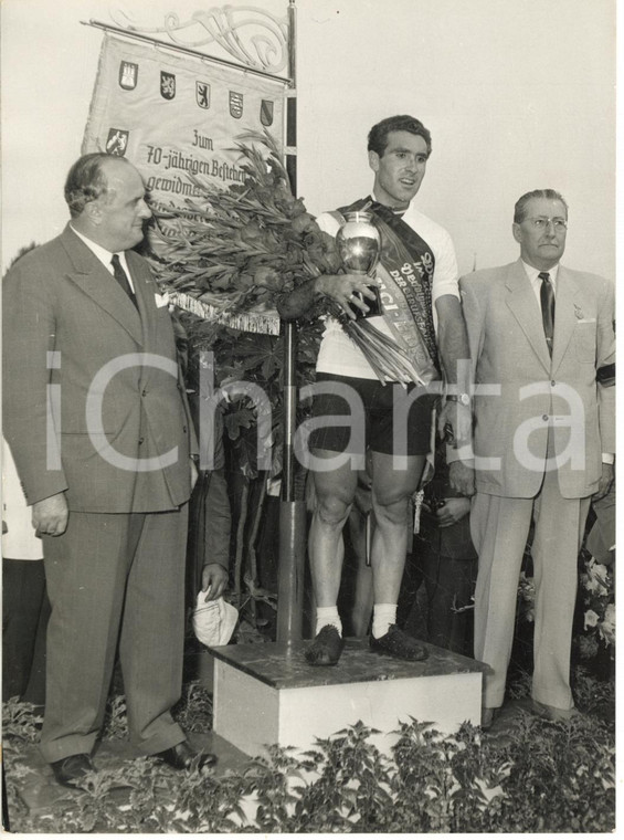 1954 COLONIA Mondiali CICLISMO - Guido MESSINA campione del mondo *Foto 13x18