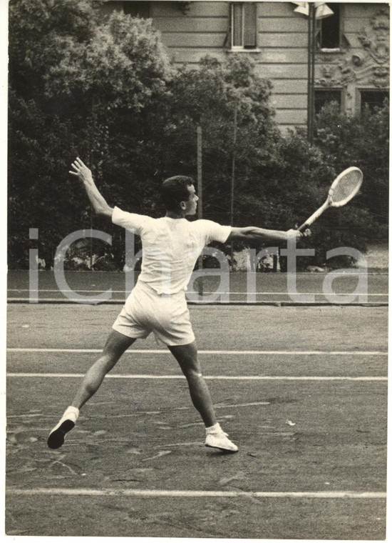 1955 ca GENOVA TENNIS Campionati Italiani - Giorgio FACHINI in campo *Foto 13x18