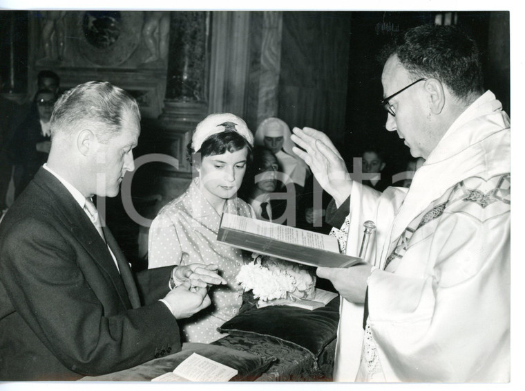 1955 ca RAVENNA Basilica San Vitale - Matrimonio Eduard VORBECK e Ingeborg JOAHN