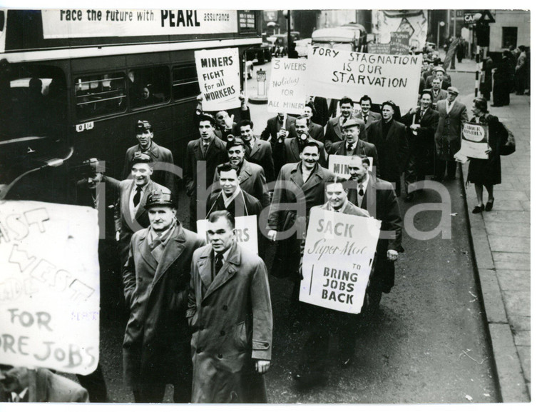 1959 LONDON Crisi del carbone - Sciopero dei minatori *Foto REPORTAGE 18x13 cm