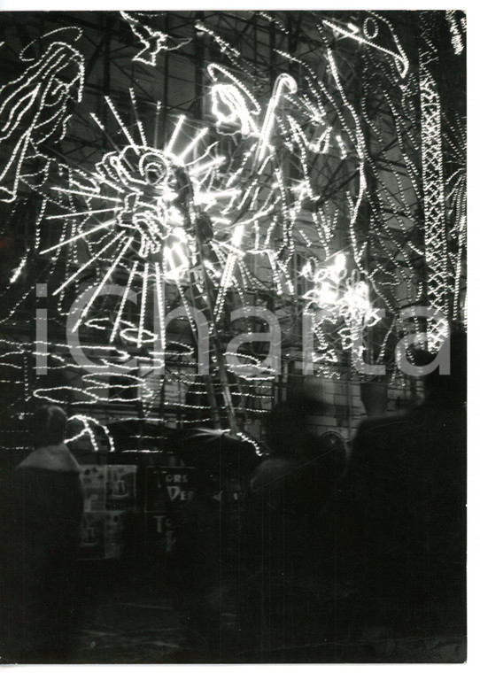 1959 TORINO Città in festa con luminarie natalizie *Fotografia COSTUME 13x18 cm