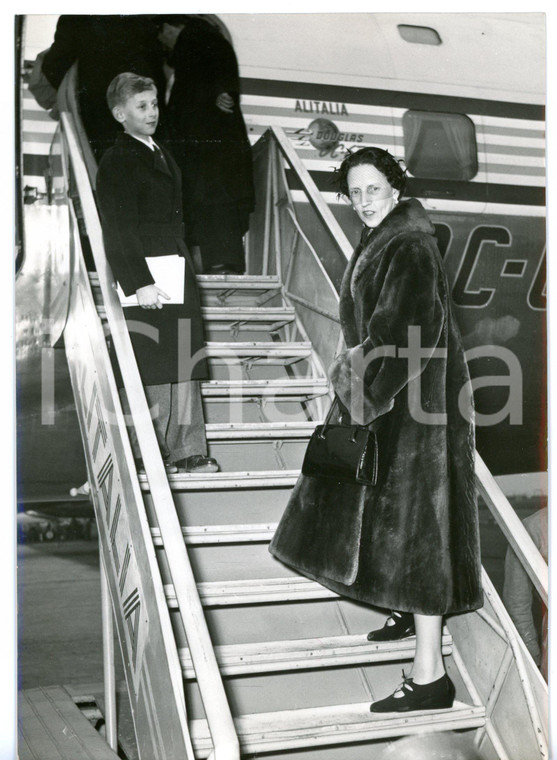 1955 ROMA Irene di GRECIA in partenza per il matrimonio di Maria Pia di SAVOIA