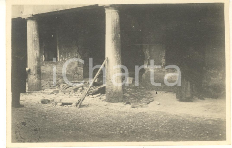 1918 WW1 PADOVA Bombardamenti austriaci - Cortile distrutto - Foto ANIMATA 13x9