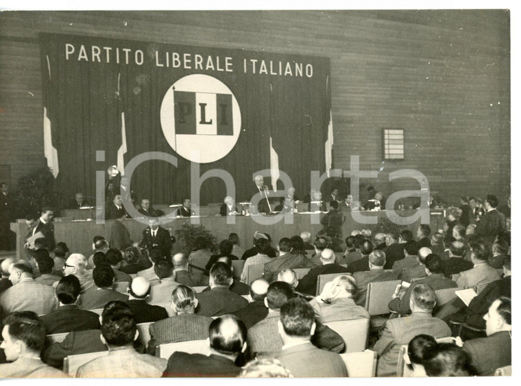 1958 ROMA - EUR VII Congresso PLI - Discorso di Raffaele DE CARO *Foto 18x13 cm