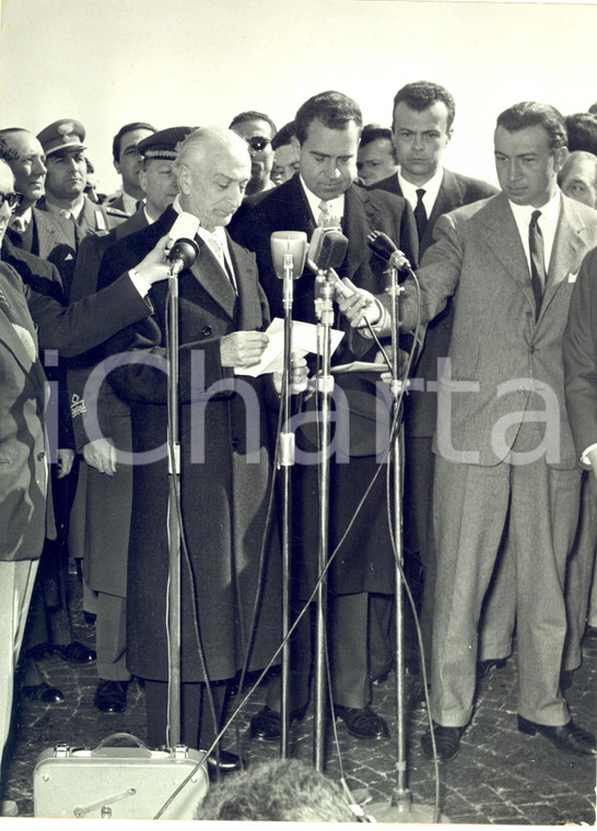 1957 ROMA Antonio SEGNI e Richard NIXON incontrano la stampa *Foto 18x24