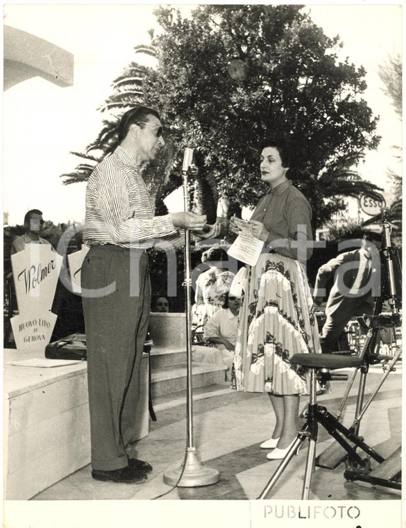 1954 GENOVA Festival Canzone Francese - André CLAVEAU con Lia ORIGONI ^Foto