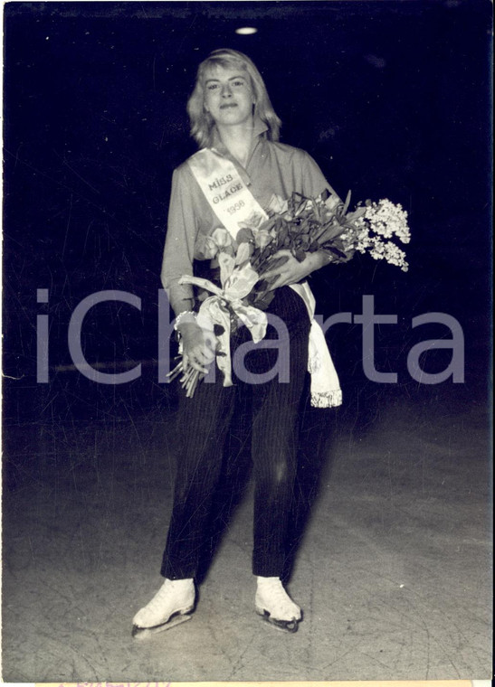 1956 PARIS Patinoire ST-DIDIER Geneviève DIDRY "Fée de la Glace 1956 " Photo 